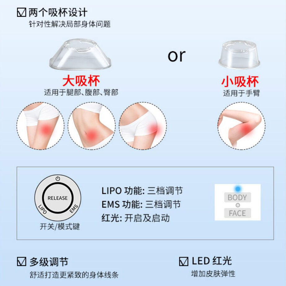 EMS Negative Pressure Liposuction Body Shaping Massage Fat Burning Body Beauty Instrument Thin Belly Thin Leg Slimming Fat Reducing Instrument Fat Blasting Instrument